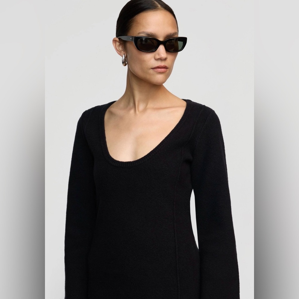 NWOT: Modern Citizen Black Camilla Seam-Detail Scoop-Neck Sweater, sz. Small - Picture 2 of 7